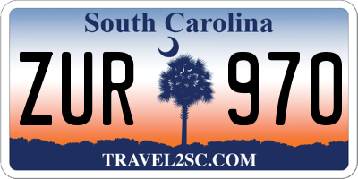 SC license plate ZUR970