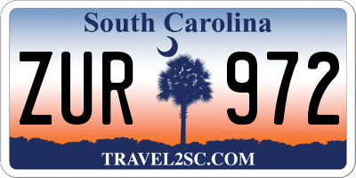 SC license plate ZUR972