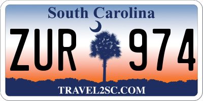 SC license plate ZUR974