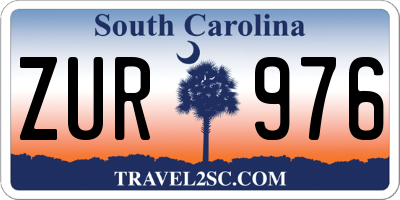 SC license plate ZUR976