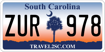 SC license plate ZUR978