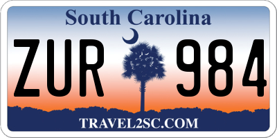 SC license plate ZUR984