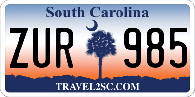 SC license plate ZUR985