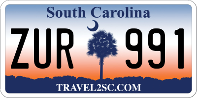 SC license plate ZUR991
