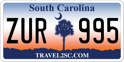 SC license plate ZUR995