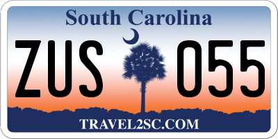 SC license plate ZUS055