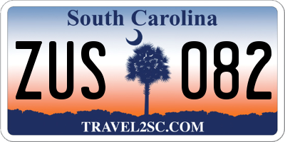 SC license plate ZUS082