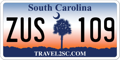 SC license plate ZUS109
