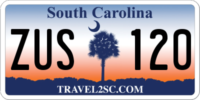 SC license plate ZUS120