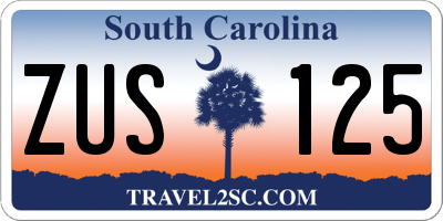 SC license plate ZUS125