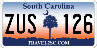 SC license plate ZUS126