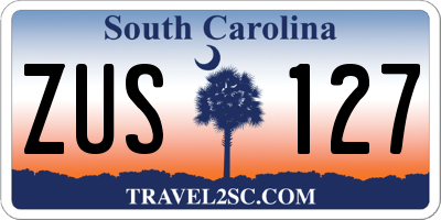 SC license plate ZUS127