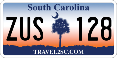 SC license plate ZUS128