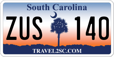 SC license plate ZUS140