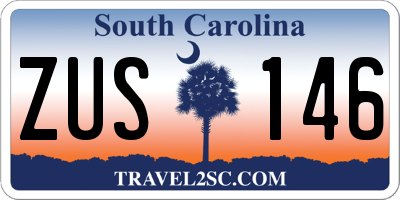 SC license plate ZUS146