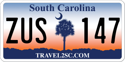 SC license plate ZUS147