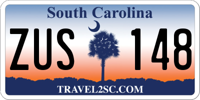 SC license plate ZUS148