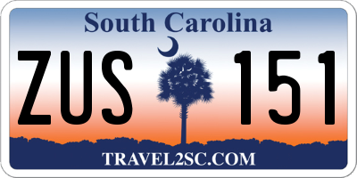 SC license plate ZUS151