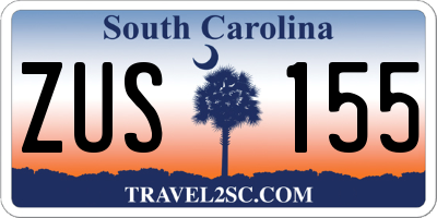 SC license plate ZUS155