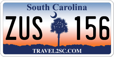 SC license plate ZUS156