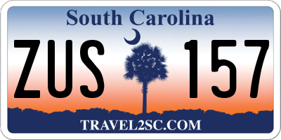 SC license plate ZUS157