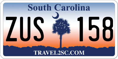 SC license plate ZUS158