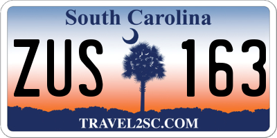 SC license plate ZUS163