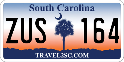 SC license plate ZUS164
