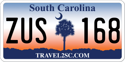SC license plate ZUS168