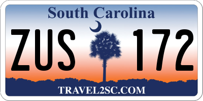 SC license plate ZUS172