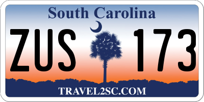 SC license plate ZUS173