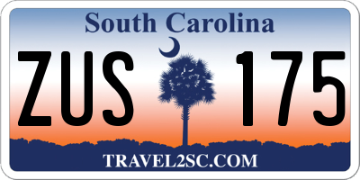 SC license plate ZUS175