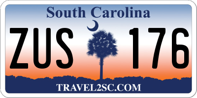 SC license plate ZUS176