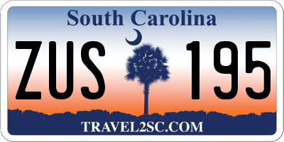 SC license plate ZUS195