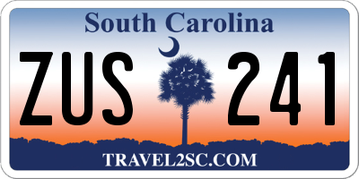 SC license plate ZUS241