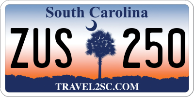 SC license plate ZUS250