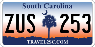 SC license plate ZUS253