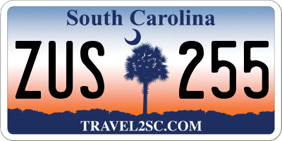 SC license plate ZUS255
