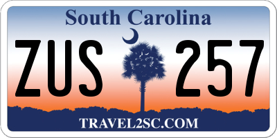 SC license plate ZUS257