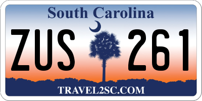 SC license plate ZUS261