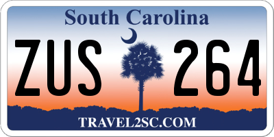 SC license plate ZUS264