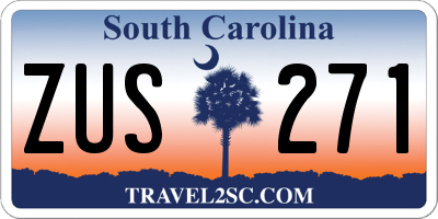 SC license plate ZUS271