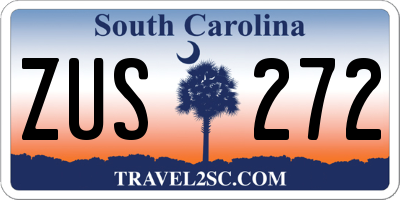SC license plate ZUS272