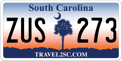SC license plate ZUS273