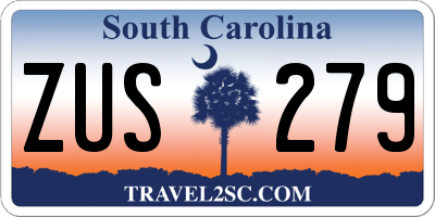 SC license plate ZUS279