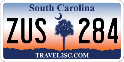 SC license plate ZUS284