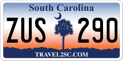 SC license plate ZUS290