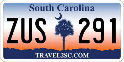 SC license plate ZUS291