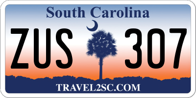 SC license plate ZUS307