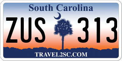 SC license plate ZUS313